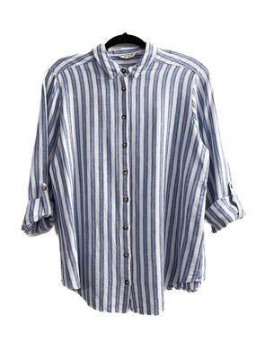 💙 Miss Selfridge Linen-Blend Button Down Shirt 💙